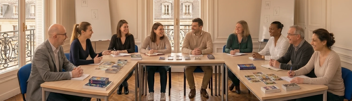 Groupe de personne participant à un atelier de tarot animé Armand Van Nooij Formateur en Tarot psychologique