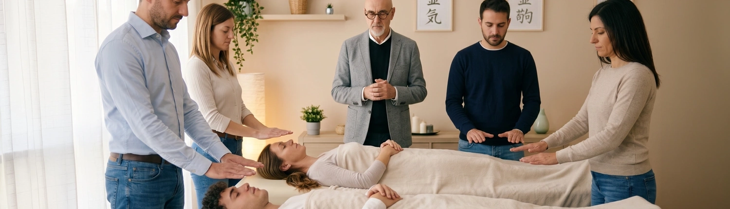 Groupe de personne découvrant le Reiki pendant un atelier de REIKI USUI